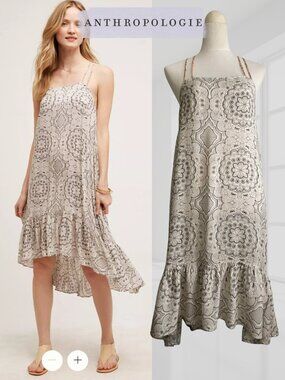 By Eloise Anthropologie Printed Strappy Midi Dress XS